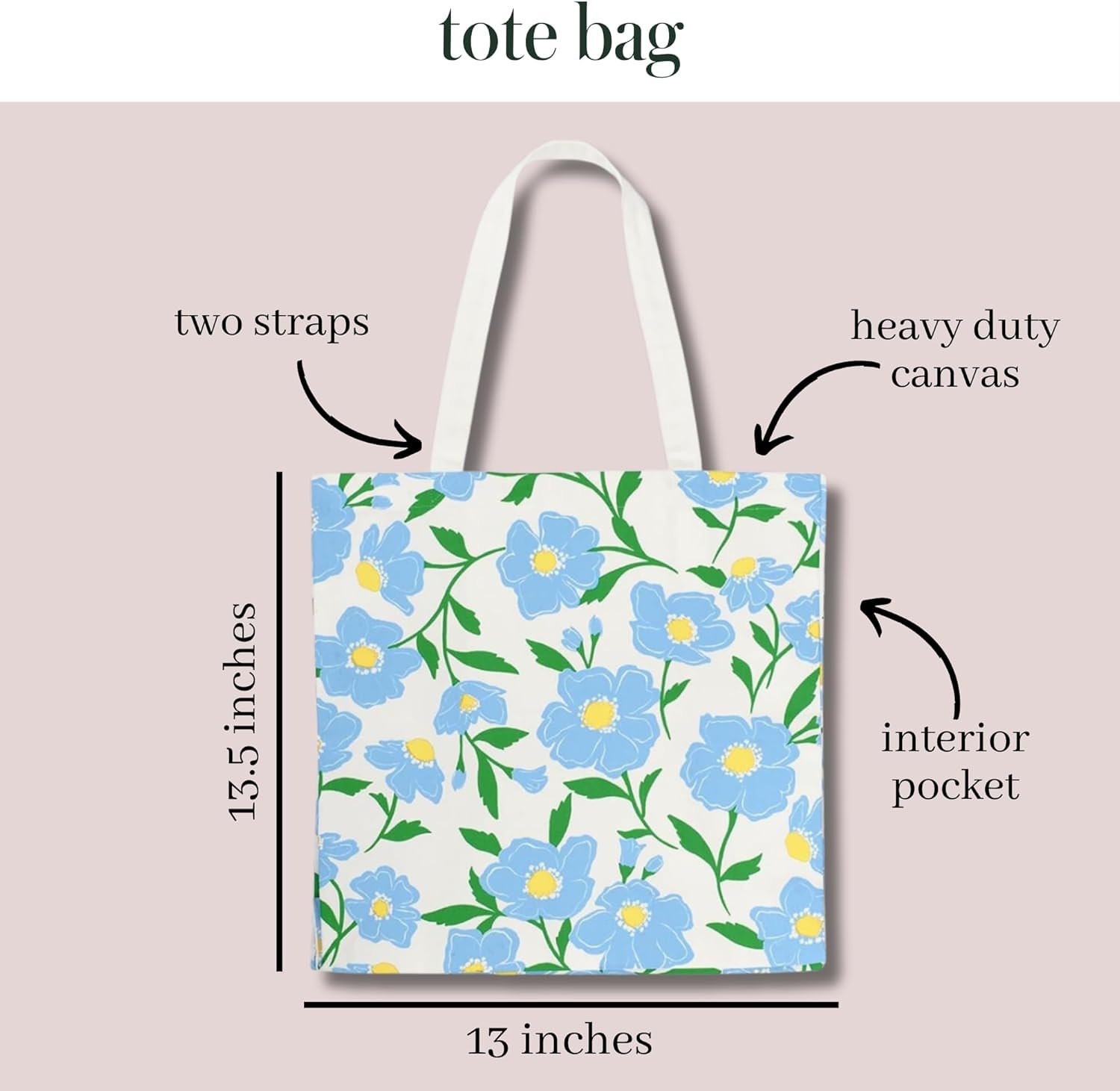 kate spade new york Canvas Tote Bag for Women, Cute Tote Bag for Work or Teacher, Canvas Beach Bag, Book Tote with Pocket - Image 4