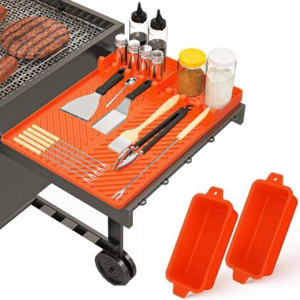 Griddle Accessories for Blackstone – Blackstone Silicone Mat & Grease Cup Liners (2 Pack) – Fits 17” 22” 28” 36” Griddles – Gifts for Men Husband