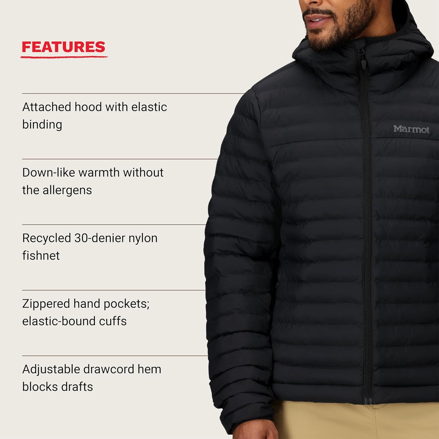 MARMOT Men's Echo Featherless Hoody - Lightweight Down-Alternative Puffer Jacket with Hood - Image 5