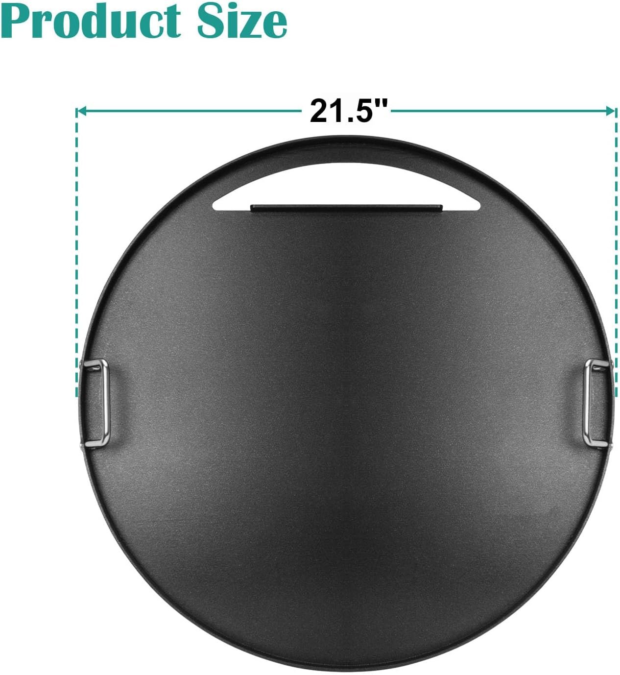 Full Size Griddle Inserts for Weber 22" Charcoal Grills, Flat Top Griddle for Weber 22" Original Kettle, Master-Touch and Performer Deluxe Charcoal Grill, Compatible Other 22 inch Round Grills - Image 2