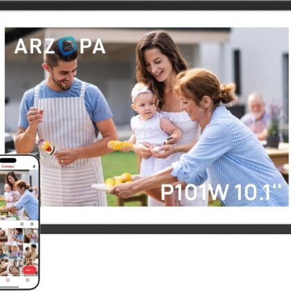 ARZOPA Frameo Digital Picture Frame 10.1 Inch Smart WiFi Digital Photo Frame 32GB with 1280x800 IPS Touch Screen, Auto-Rotate and Slideshow, Easy Setup to Share Photos Or Videos from Anywhere Anytime