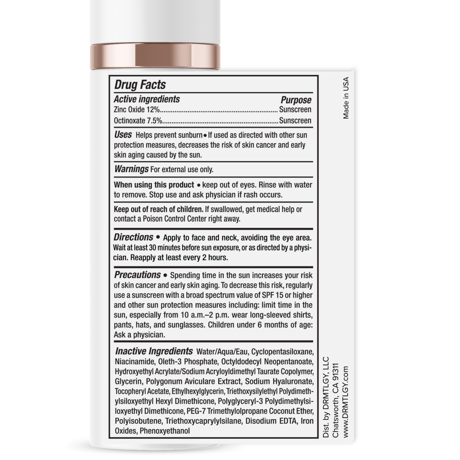 DRMTLGY Anti-Aging Tinted Moisturizer SPF 46 – Sheer Face Sunscreen & Lightweight Makeup with Broad Spectrum UV Protection – Hydrating Skin Care & Face Moisturizer – 1.7 oz - Image 8
