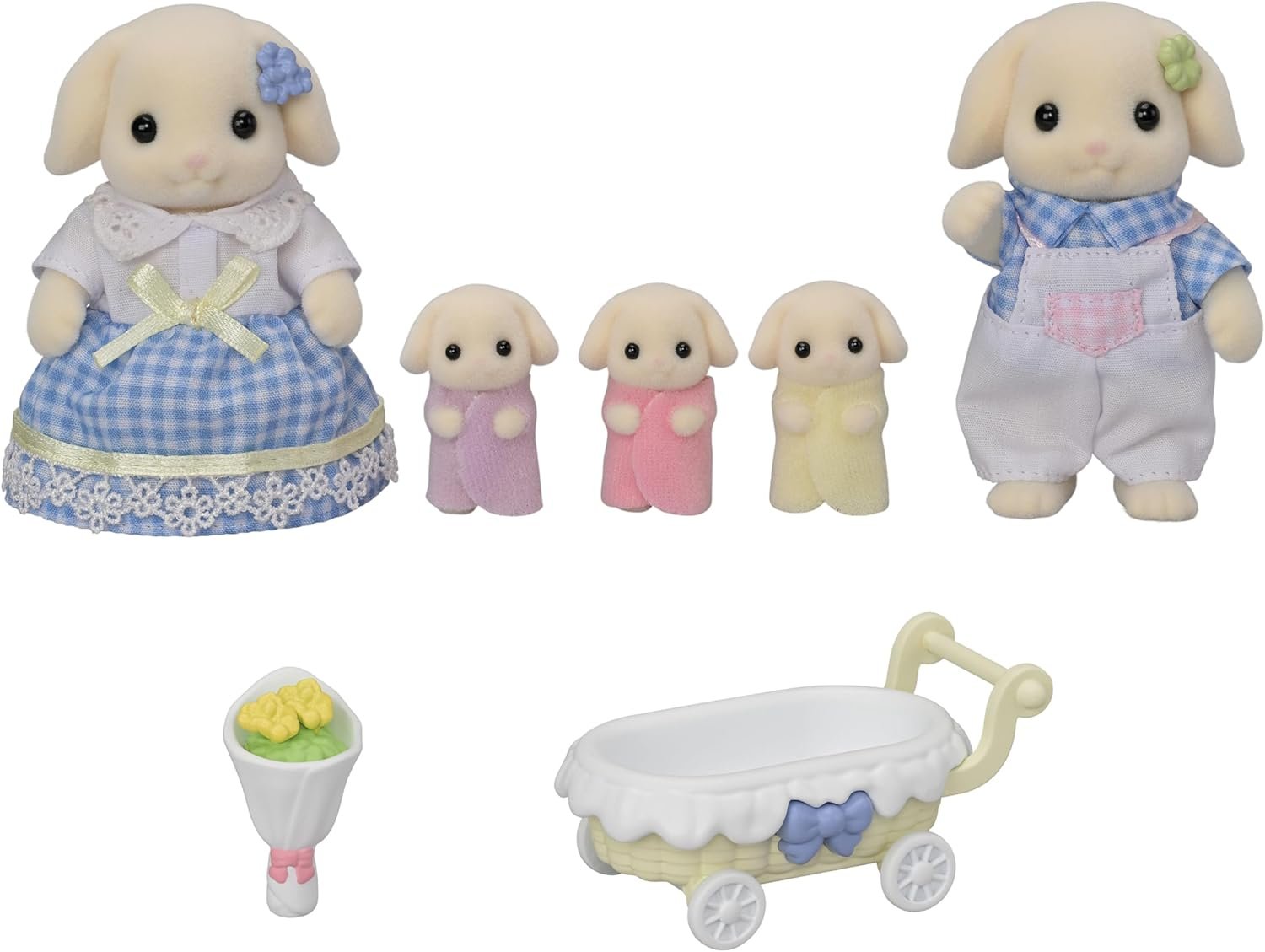 Calico Critters Flora Rabbit Family - Set of 5 Collectible Doll Figures for Children Ages 3+ - Image 5