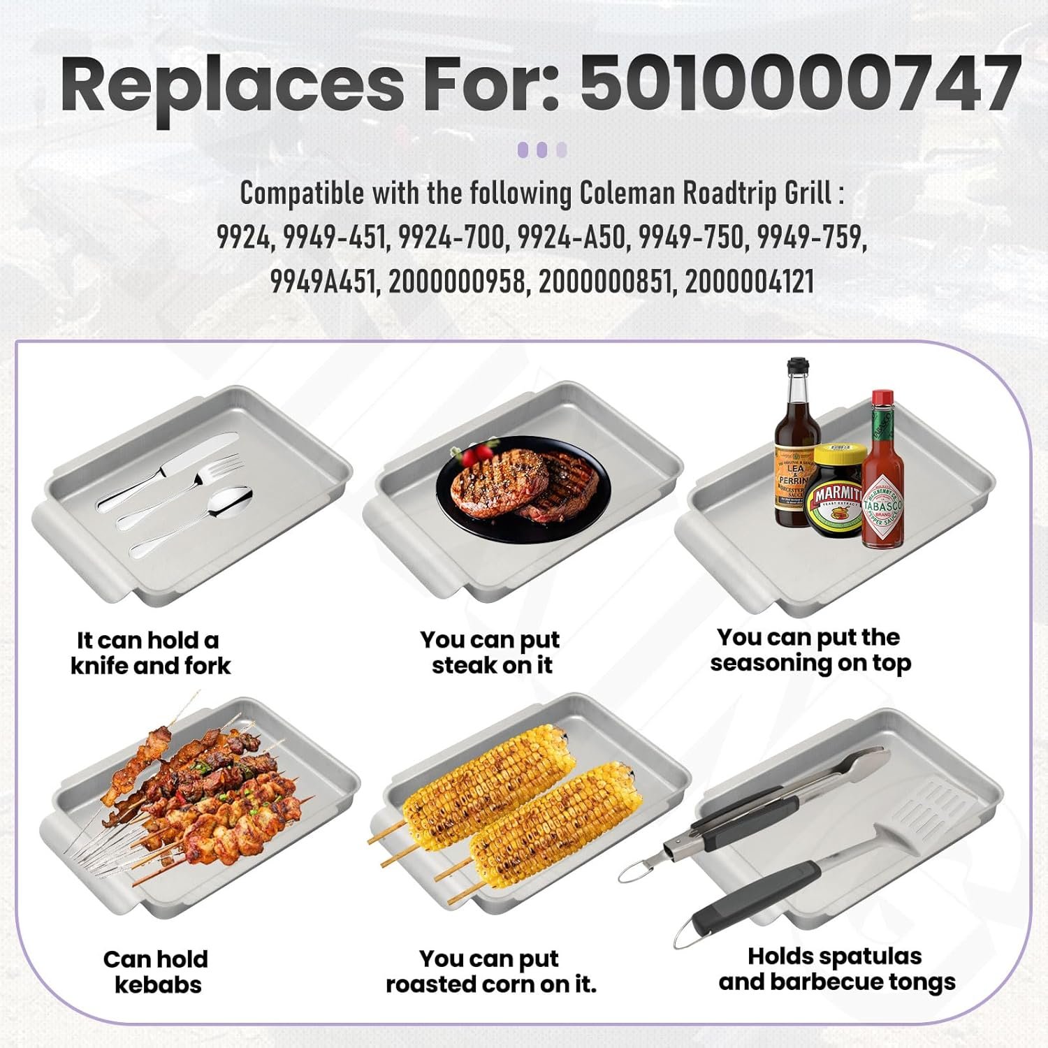 5010000747 Grease Drip Tray/Pan Compatible with Coleman Roadtrip 9949 Series Grills, 924, 9949-750, 9949-759, 9949-451, 9924-700, 9924-A50, 2000000958, 2000000851, 9949A451 and 2000004121 - Image 7