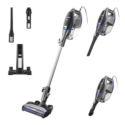 Eureka Corded Stick Vacuum Cleaner for Home Pet Hair, Lightweight Vacuum Cleaner with Powerful Suction for Carpet Tile and Hard Floor, Blue, NES520BL 2-in-1 Flash Handheld Vac