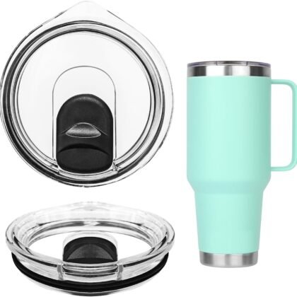 2 Pack Tumbler Lids for YETI, Replacement Lids Compatible with YETI 35/42 oz Tumbler with Handle, 30 oz Travel Mug, 26 oz Straw Cup, 14 oz Mug, BPA Free Cup Lids with Magnetic Slider Switch