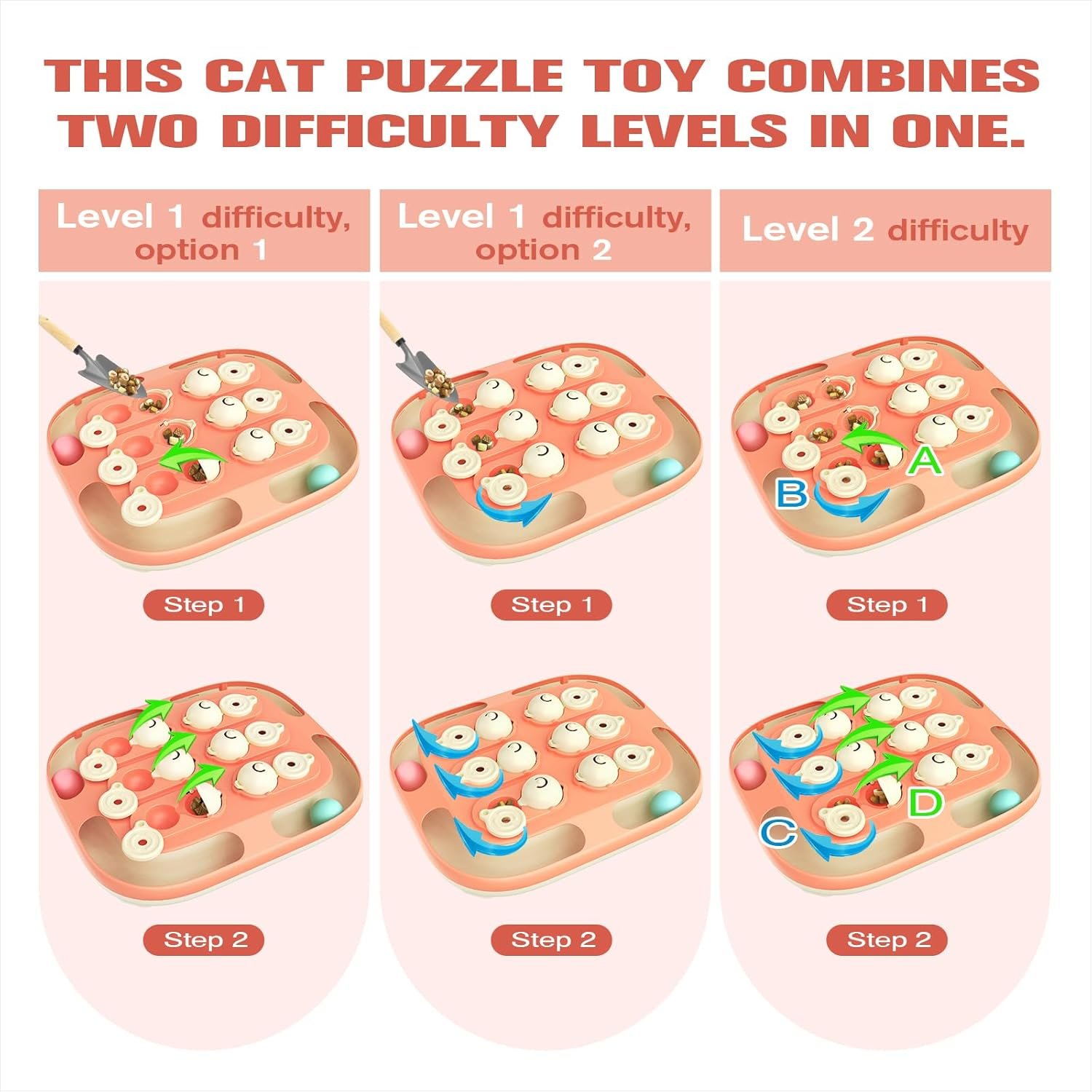 KADTC 2 Ways to Play Large Size Cat Treat Puzzle Toy U.S. Brand & Design Tracking Balls for Indoor Cats Puzzles Feeder Kitten Stimulating Enrichment Slow Feeding Toys Interactive Brain-Teasing Game - Image 5