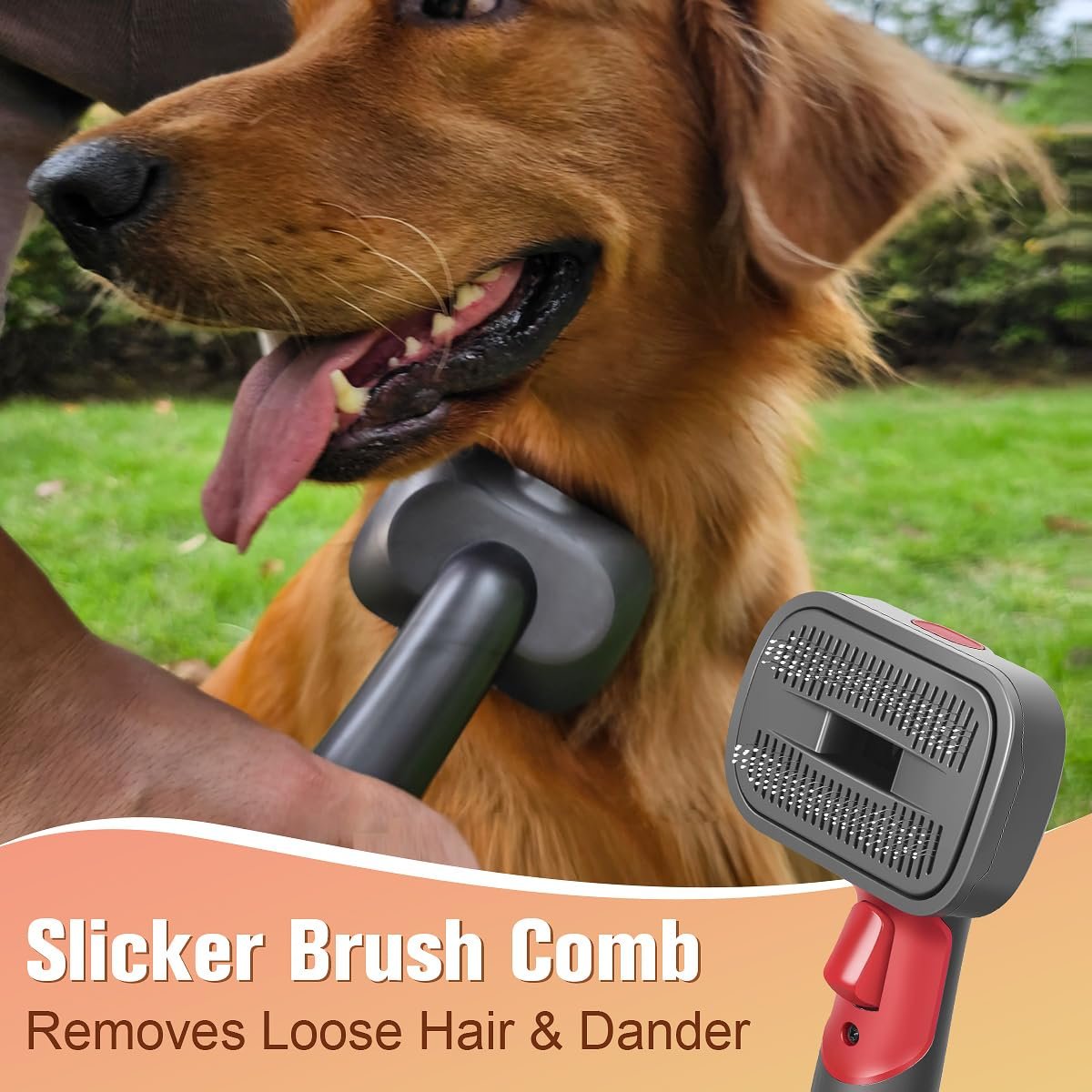 FUNTECK 2-in-1 Dog Hair Vacuum Brush for Grooming & Shedding Compatible with Dyson Gen5, V15, V12, V11, V10, V8, V7 – Removes Loose Hair, Dander, Undercoat & Tangles – Self-Cleaning Design - Image 5