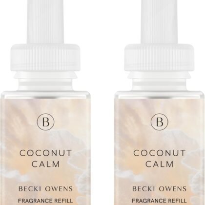 Pura & Becki Owens Home Scent Refill - Smart Home Air Diffuser - Up to 120-Hours of Luxury Fragrance per Refill - Spring & Summer Fragrance - 2 Pack, Coconut Calm