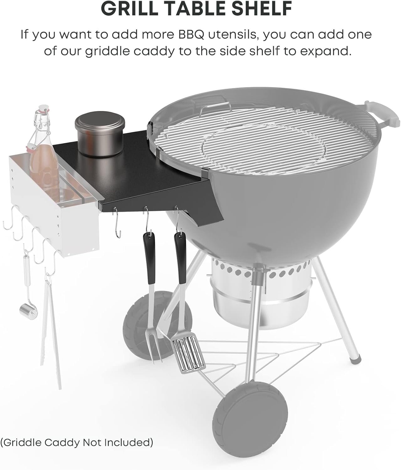 Stanbroil Grill Side Table for 22 Inch Weber Master-Touch & Original Kettle & Original Kettle Premium Charcoal Grills - Image 4