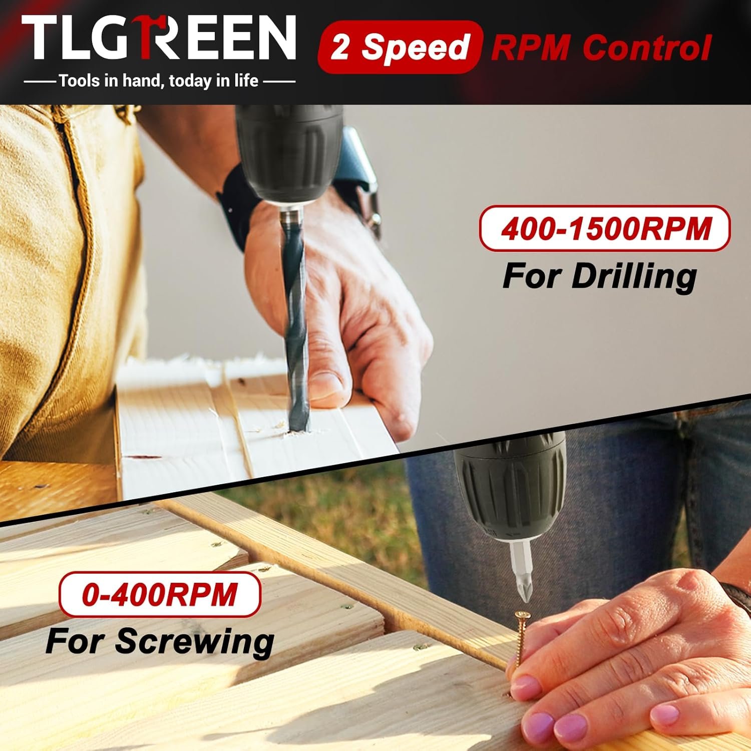 TLGREEN Complete Home Tool Kit with 12V Cordless Drill & Magnetic Bits | 138Pcs All-in-One Set for DIY, Repairs & Assembly | Durable Case & Fast Charging | Ideal for New Homeowners | Red - Image 4