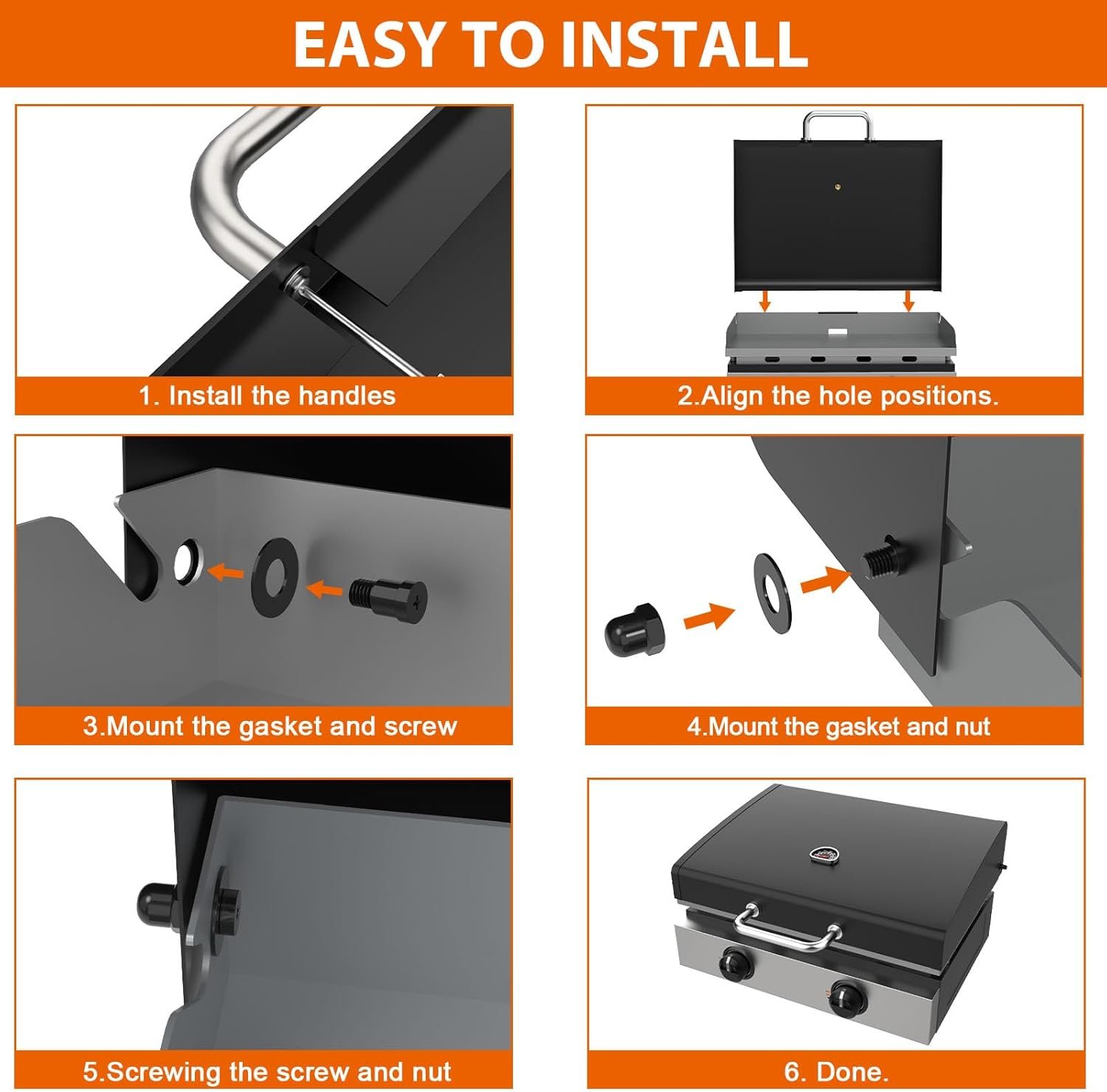 Upgraded Hinged Lid for Blackstone 1666 22 Inch Tabletop Griddle (2024 Model), Hard Cover Flat Top Lid Replacement Parts for Blackstone 2203 Original 22" Omnivore Tabletop Griddle - Image 4