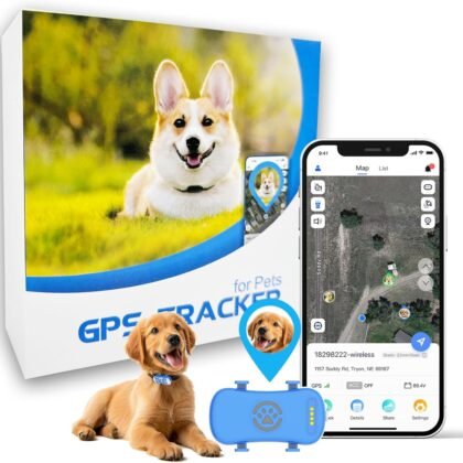 GPS Tracker for Dogs, Real-time Dog Tracker with Geo-Fence and Lighting Flash&Audible Alarm，Anti Lost No Distance Limited Dog GPS Collar Fit Most Pet Collars, Subscription Needed
