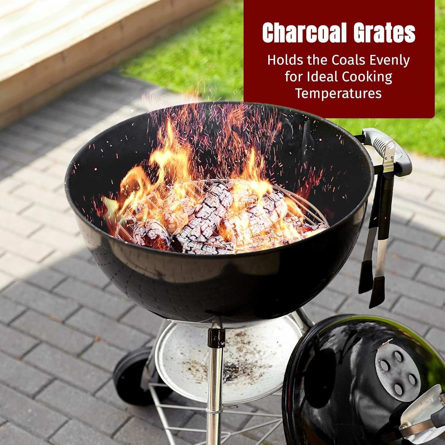 SHINESTAR 7441 Charcoal Grate Replacement, 17" Heavy-Duty Fire Grate for Holding Charcoal, for Weber Charcoal Grills, Fits Original Kettle, Master-Touch, Performer, Jumbo Joe Premium - Image 3