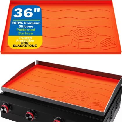 36" Premium Silicone Griddle Cover for Blackstone 36 Inch Grill, Heavy Duty Food-Grade Silicone Grill Mat with Gift-Worthy Pattern, Year-Round Protection from Dirt & Rust (Orange, 36in)