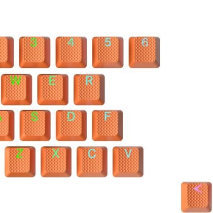 Ranked Rubber Keycap Set | Double Shot Translucent | OEM Profile for Mechanical Gaming Keyboard (Orange, 23 Keys)