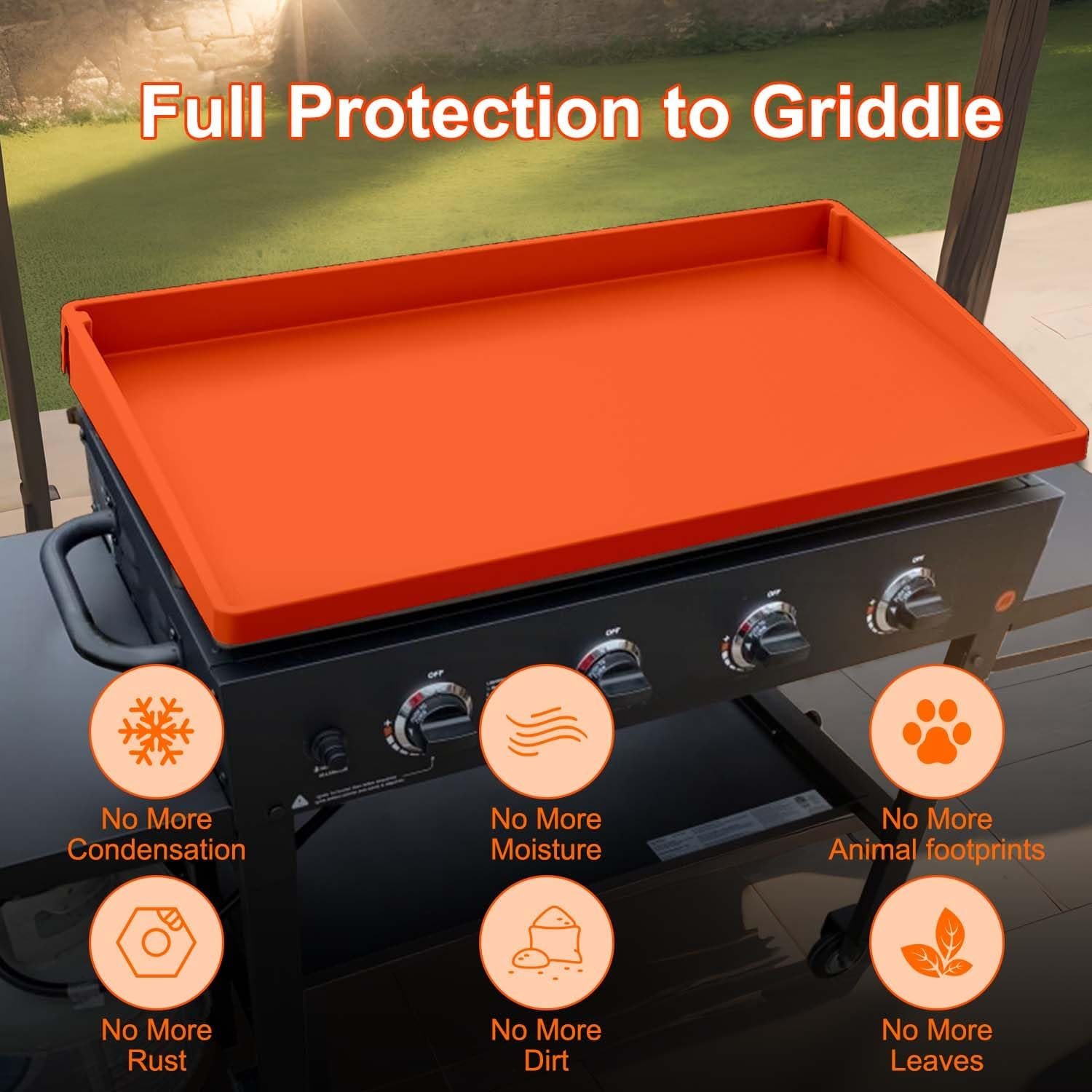 BANGIE Heavy Duty Silicone Griddle Mat (22 Inch) for Blackstone Griddle Cover Accessory - Full Wrap-Around Protection, Food Grade, Rust & Critter Guard, Easy Clean - Image 4