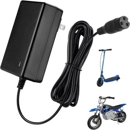24V Electric Scooter Razor Charger for Razor MX350 Dirt Bike MX400 Dirt Rocket PR200, E100 E200 E300 E500 Dirt Quad Pocket Mod Sports Mod Motorcycle 24V 2000mA Razor Charger