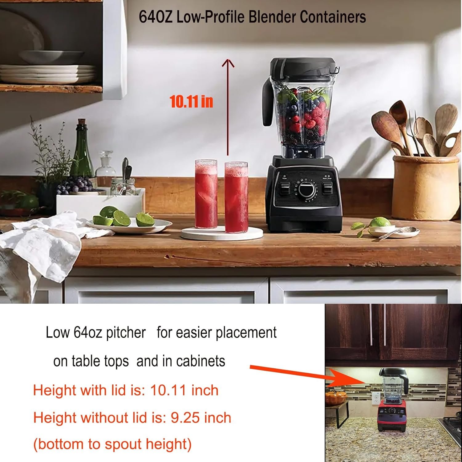 Blender Pitcher 64oz Low-Profile, Compatible with 780 75-0 75-00 5000 5200 7800 Vm0102 Vm0103 Vm0197 E310 Professional/Commercial/ClassicSeries etc Blender, BPA-Free Blender jar cup,10 Years Warranty - Image 4