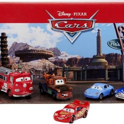Mattel Disney and Pixar Cars Vehicle 5-Packs with 4 Character Toy Cars & 1 Red Fire Truck Inspired by Radiator Springs, Collectible Set