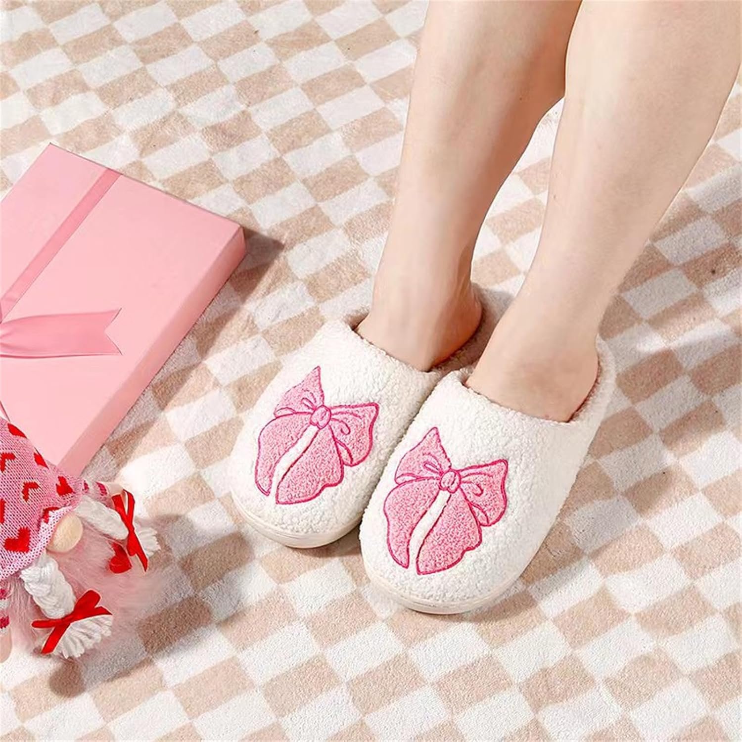Halloween Pumpkin Slippers for Womens Mens Cute Cartoon Slippers Plush Warm Memory Foam Shoes - Image 3