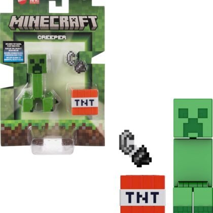 Mattel Minecraft Action Figure & Accessories 2-Pack with Creeper in 3.25-inch Scale, Collectible Toy Set