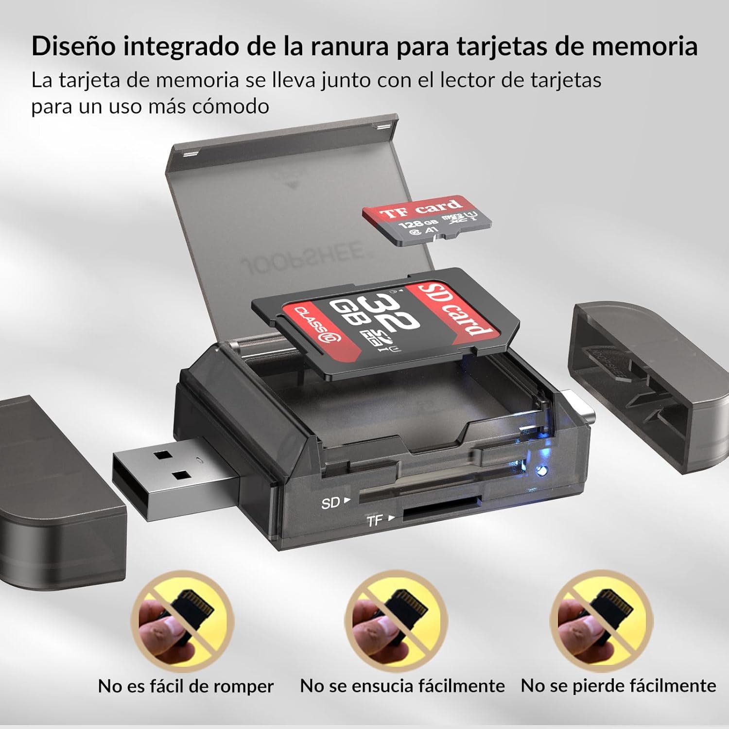 6-in-1 SD/TF Card Reader Adapter with SD Card Storage USB A & Type C Port & USB 3.0 Slots for Micro SD/SDHC/SDXC/MMC Memory Cards, Compatible with PC, MacBook, Chromebook, Android Phone, i-Phone - Image 6