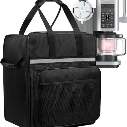 EiiJugaloo Ice Cream Machine Carrying Bag Sorbet Maker Travel Case Heat-Resistant Waterproof Oxford Cloth Storage Bag for Ninja NC701 Swirl by CREAMi Ice Cream and 16oz Soft Serve Maker