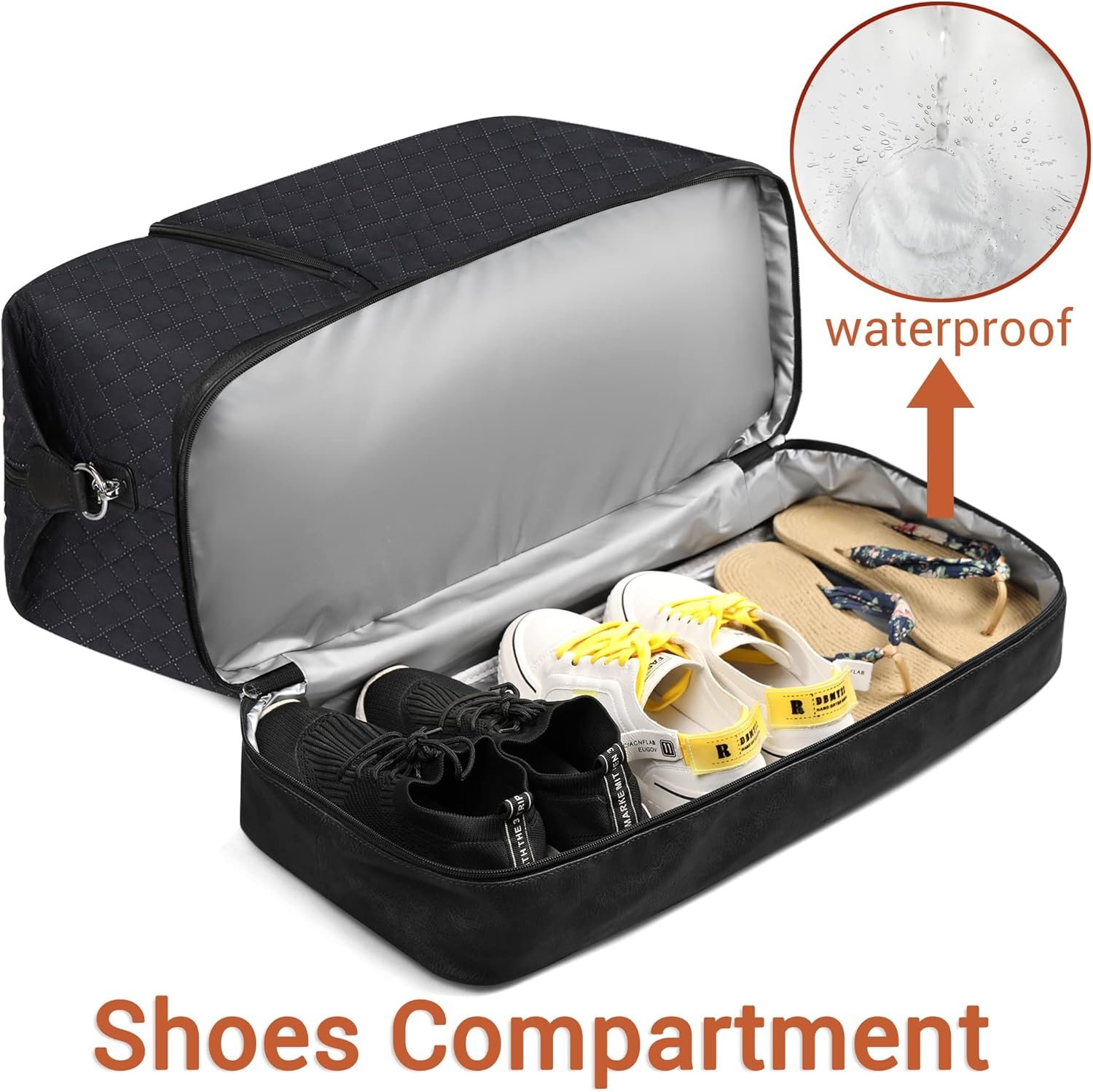 Travel Weekender Bag for Women, Overnight Bag with Shoe Compartment Oversized Travel Duffel Bag Carry On Tote 21" - Image 3