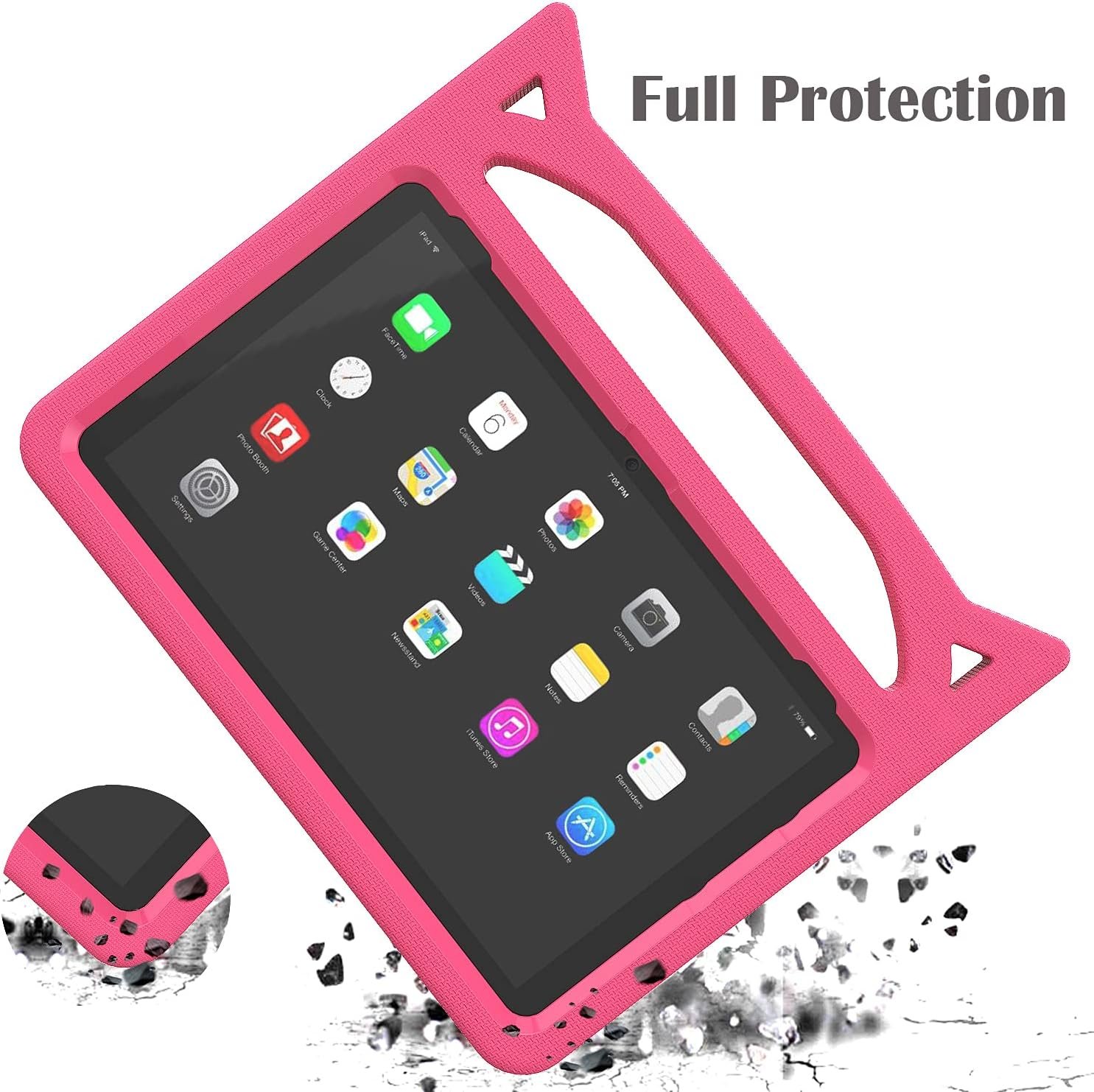 Fire HD 10 Tablet Case for Kids,Amazon Fire Tablet 10 Case(13th/11th Generation, 2023/2021 Release),SHREBORN Lightweight Shockproof Covers with Handle Stand,Also for 10in Sony Nokia,Pink - Image 3