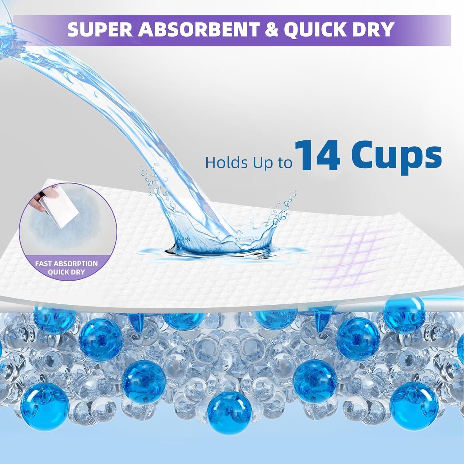 IMMCUTE Cat Pads 16.9" X 11.4", 30 Ct | Pee Pads for Cats | Thickened 6-Layer Super Absorbent Pads | Pee Pads for Tidy Cats Breeze Litter System | Cat Pee Pads - Image 5