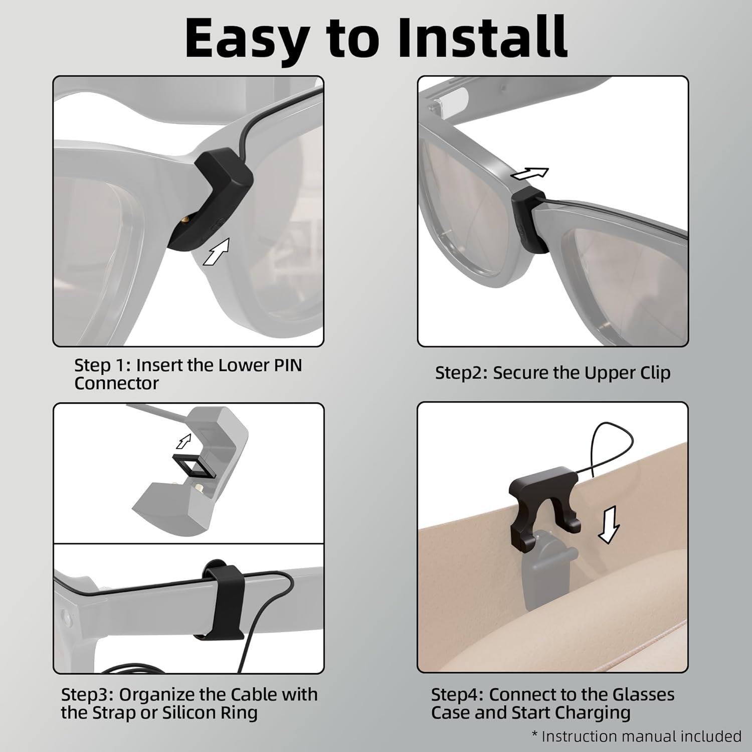 Extension Charging Cable Compatible with RayBan META Smart Glasses Charger Case for Wayfarer, Skyler, and Headliner - Image 6