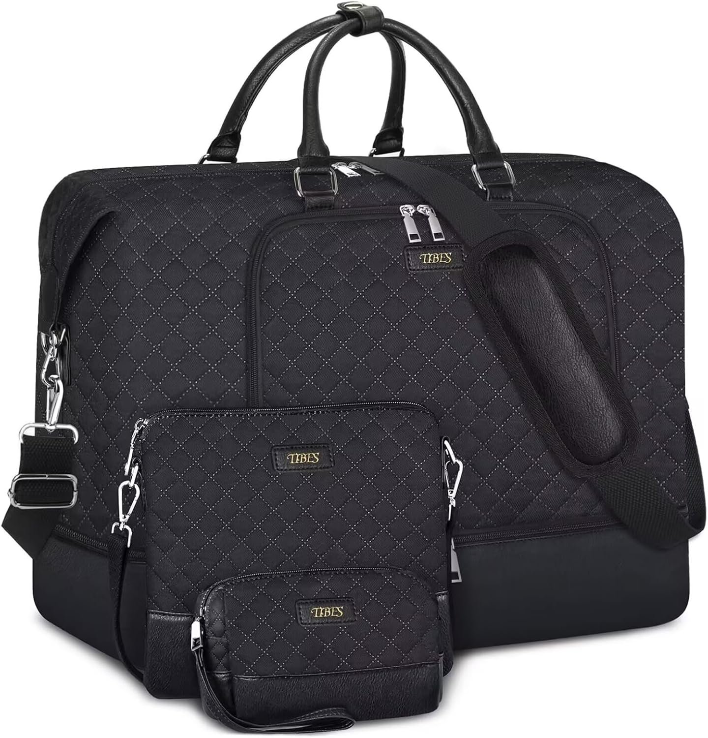 Travel Weekender Bag for Women, Overnight Bag with Shoe Compartment Oversized Travel Duffel Bag Carry On Tote 21"