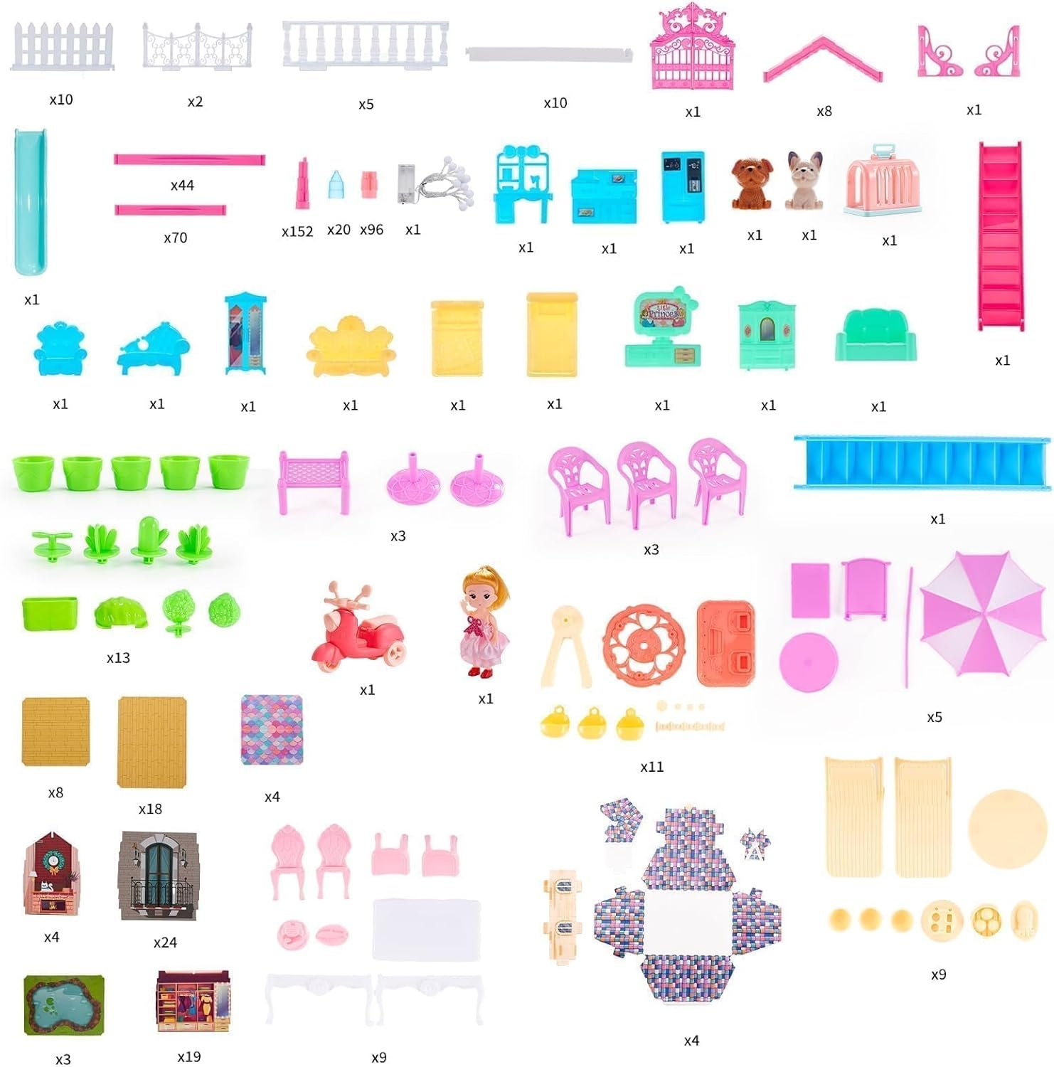 7-Story 29 Rooms Huge Doll House for Girls, Play House Toys Accessories and Furniture, Outdoor Girls Play Set, Pink, 2024 Christmas Toy, Easy Assembly Ideal for Kids - Image 7