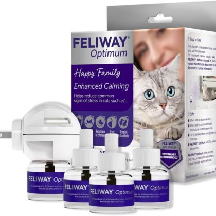 FELIWAY Optimum Cat, Enhanced Calming Pheromone Diffuser: 1 Diffuser Kit & 3 Refills
