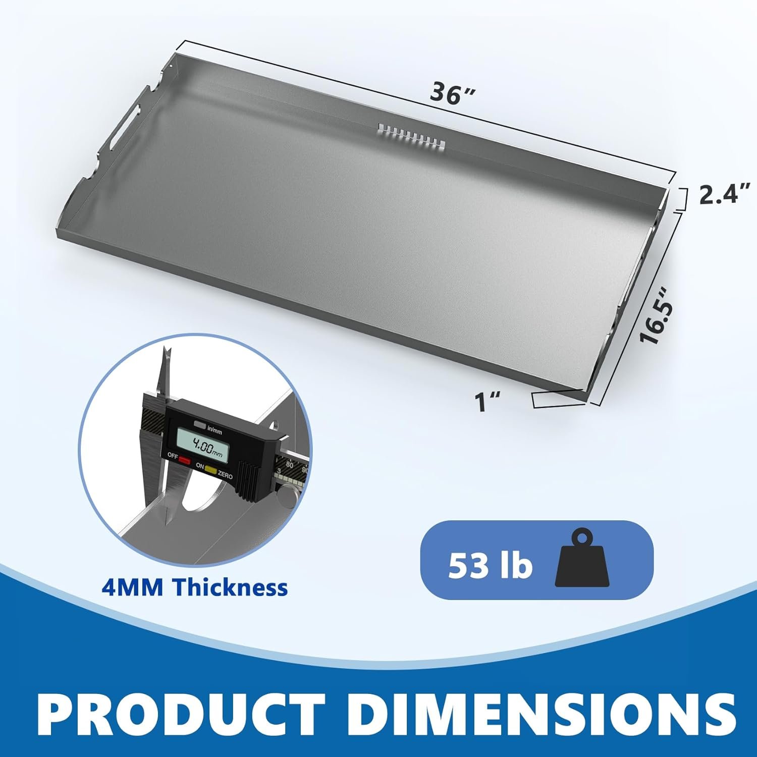 SafBbcue for Blackstone Griddle Replacement Top 36 inch Upgrade Flat Top Griddle for Blackstone Flat Top Replacement 1565 1841 2149 1560 1836 1984, Heavy Carbon Steel - Image 5