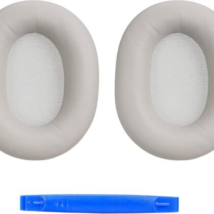 Premium Replacement Ear Pads Cushions for Sony WH-1000xm5 Noise Canceling Headphones, with Soft-Touch Leather, Breathable Memory Foam, Long-Lasting Comfort, Easy Installation (Gray)