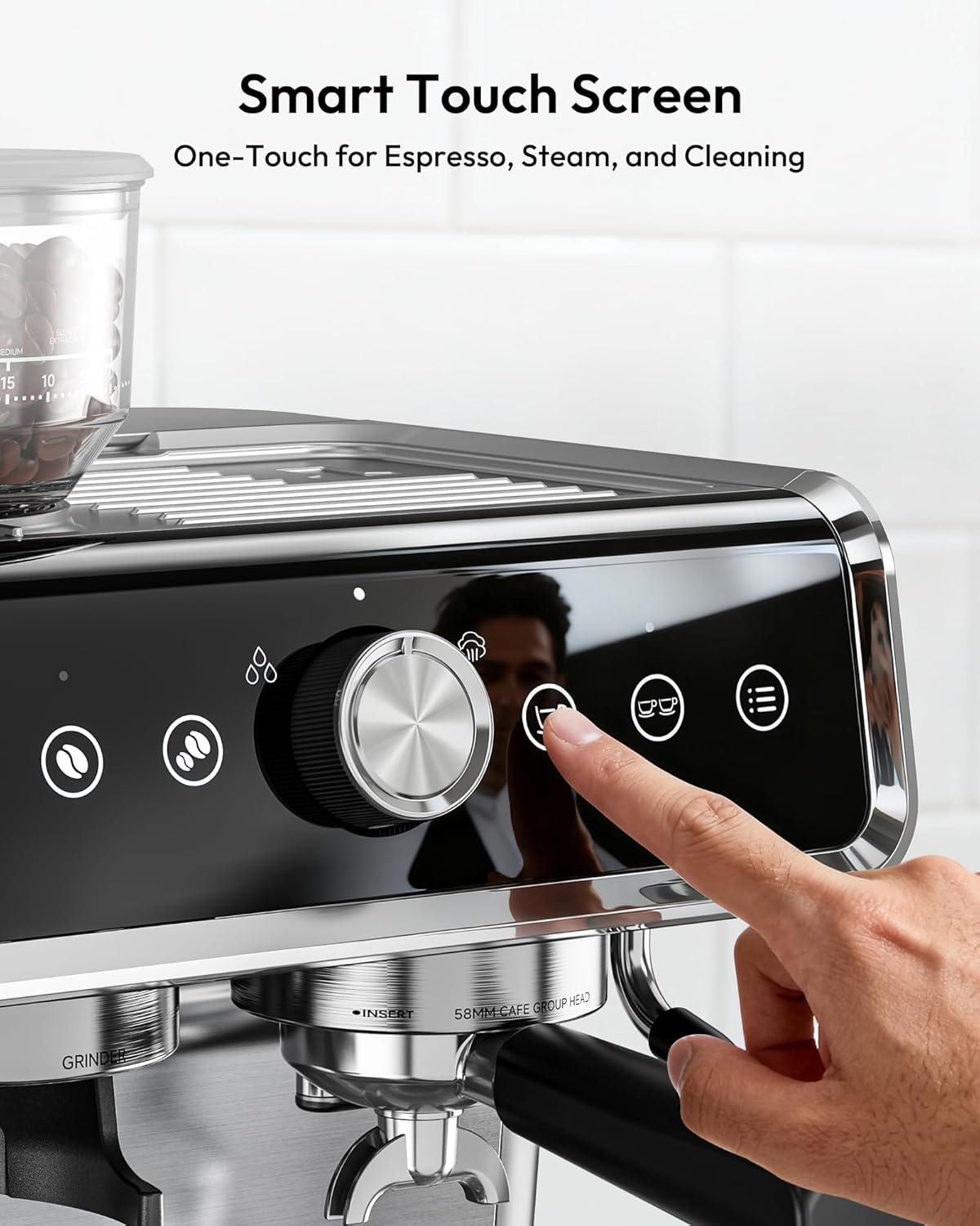 EUHOMY Espresso Machine with Grinder, 20 Bar Professional Espresso Coffee Maker for Home, with Milk Frother for Latte, Cappuccino & Barista-Style - Image 6