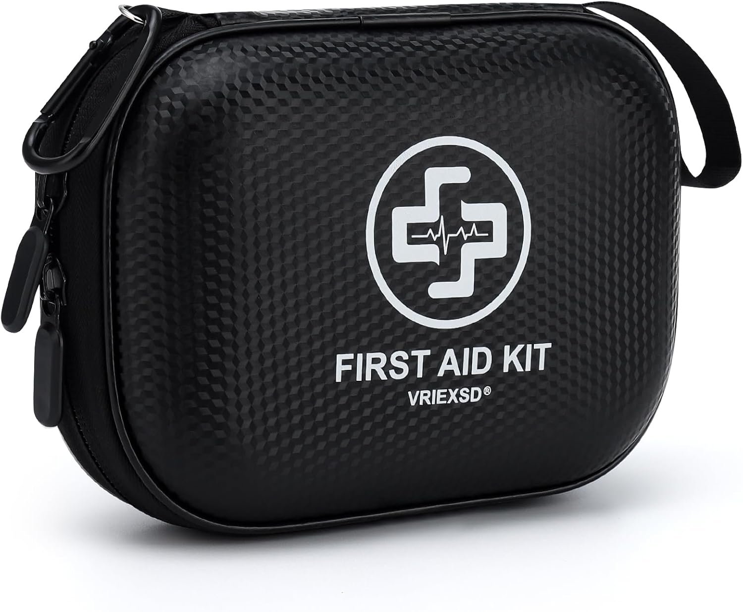 Mini First Aid Kit - 150 Piece Small Waterproof Hard Shell Medical Kit for Home, Car, Travel, Camping, Truck, Hiking, Sports, Office, Vehicle & Outdoor Emergencies (Black)