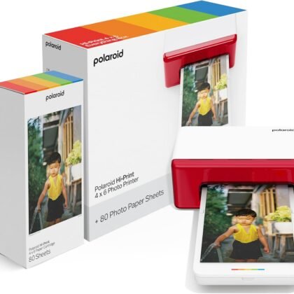 Polaroid Hi-Print Bluetooth 4x6 Photo Printer + Photo Paper Bundle (80 Sheets Included) (6552)