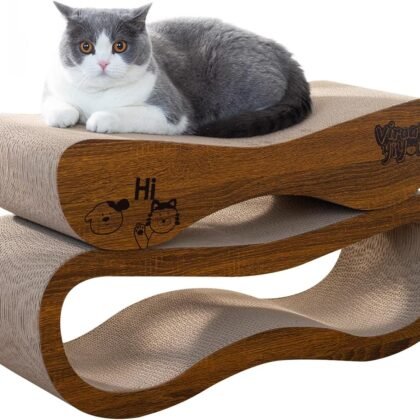 Cat Scratcher 2 in 1 Scratchers for Indoor Cats Scratching Board Cardboard, Horizontal Corrugated Scratch Pad for Cats as Beds & Furniture Reversible Sofa Scratch