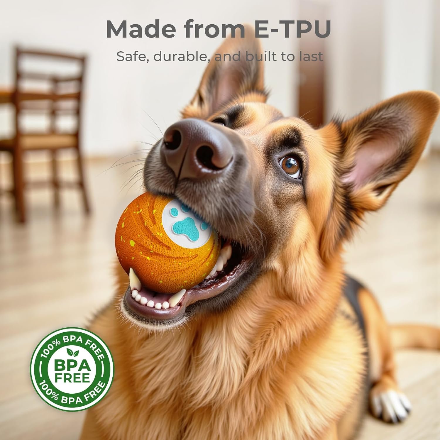 Lovkid Smart Interactive Dog Toy - Dog Ball Toys for Medium Large Dogs to Keep Them Busy, Durable ETPU Material, 3 Play Modes Automatic Moving, Bouncing, IPX7 Waterproof, Indoor & Outdoor (Orange) - Image 2