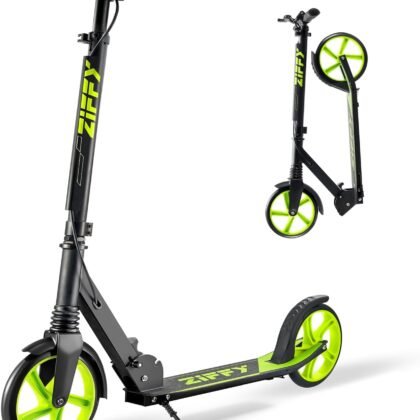 ZIFFY Scooter for Kids with Hand Brake, Foldable Kick Scooter for Ages 6-12, Lightweight Scooter for Boys with 4 Adjustable Heights, ABEC9 Bearings, Supports Up to 260 lbs by Jova