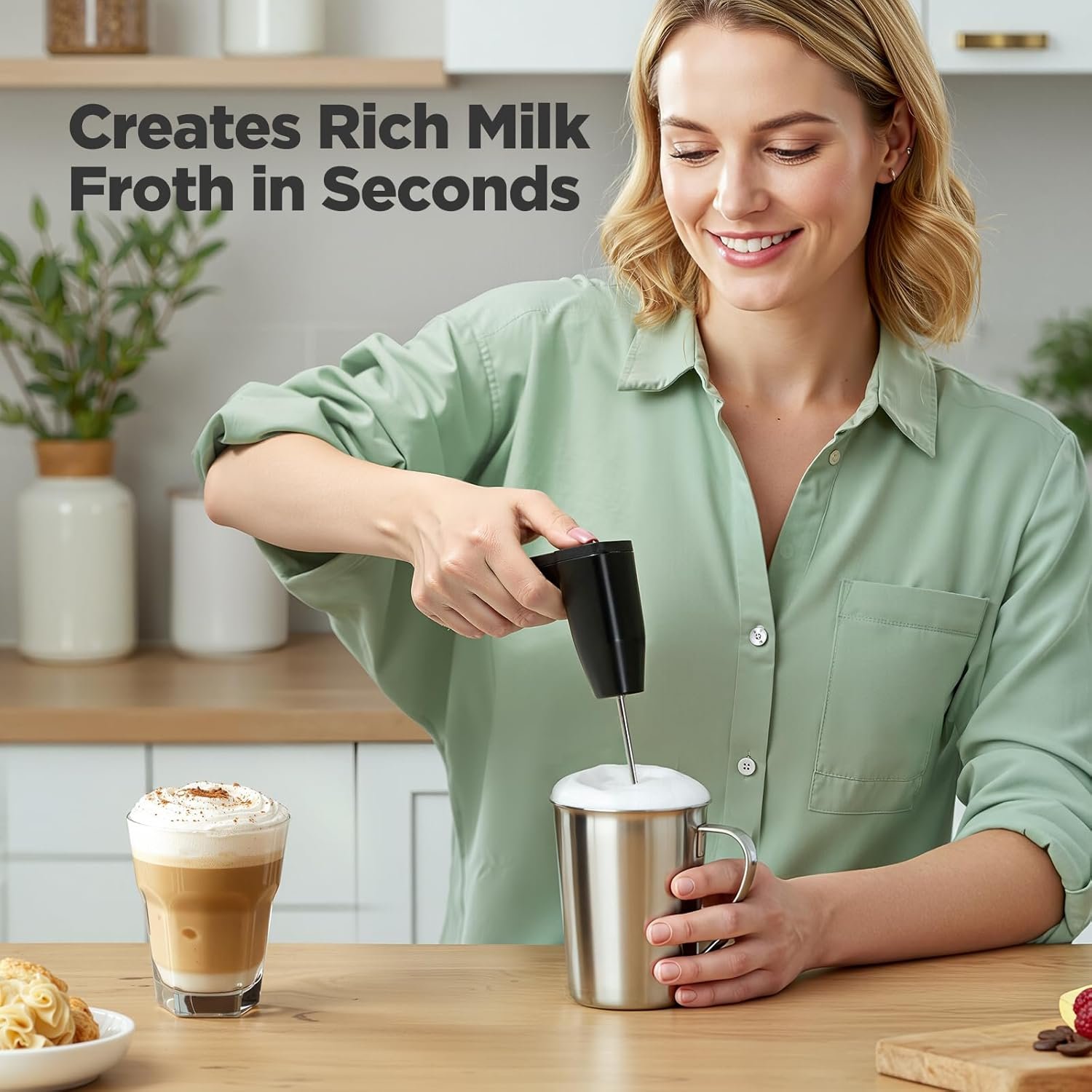 Single Serve Coffee Maker with Built-in Detachable Milk Frother, Iced and Hot Coffee Machine for K Cup & Grounds, 40oz Removable Water Reservoir, 6 Cup Sizes, Fits 7.3" Travel Mug, Black - Image 7