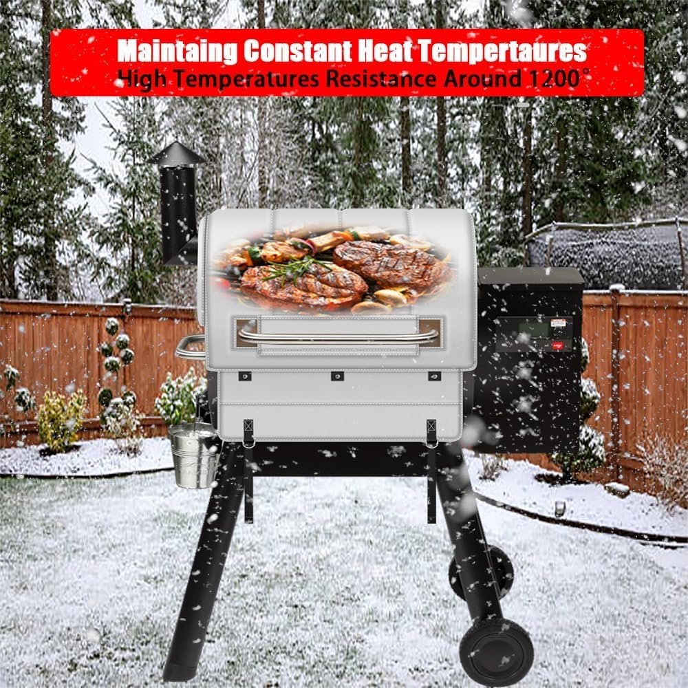 Grill Thermal Insulated Blanket for Traeger Pro 575 Traeger Pro 22, Pro 20 Series and Lil' Tex Elite, Pellet Insulation Blanket Compatible with BAC344 BAC626 for Winter Cooking - Image 5