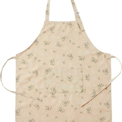 Bakery & Cooking Apron for Men and Women, Adjustable Japanese Style Chef Apron with Waist Belt, 1 Large Pocket, Countryside Linen Look for Kitchen, Baking, Gardening