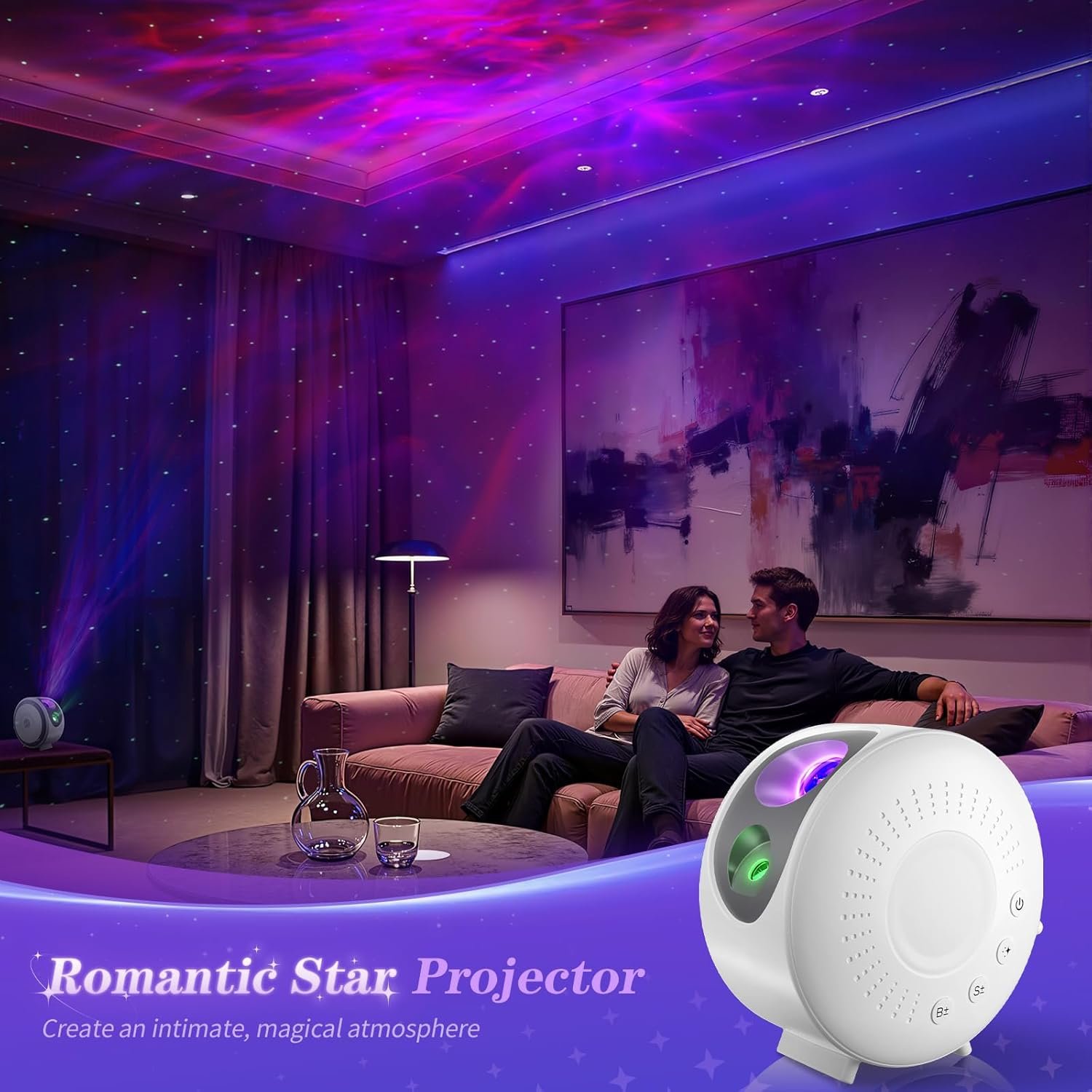 Galaxy Projector, Star Night Light, Star Projector with Timer & Remote Control for Bedroom Decor, Home Theater, Ceiling, Kids Room, Party, Relaxation - Image 2