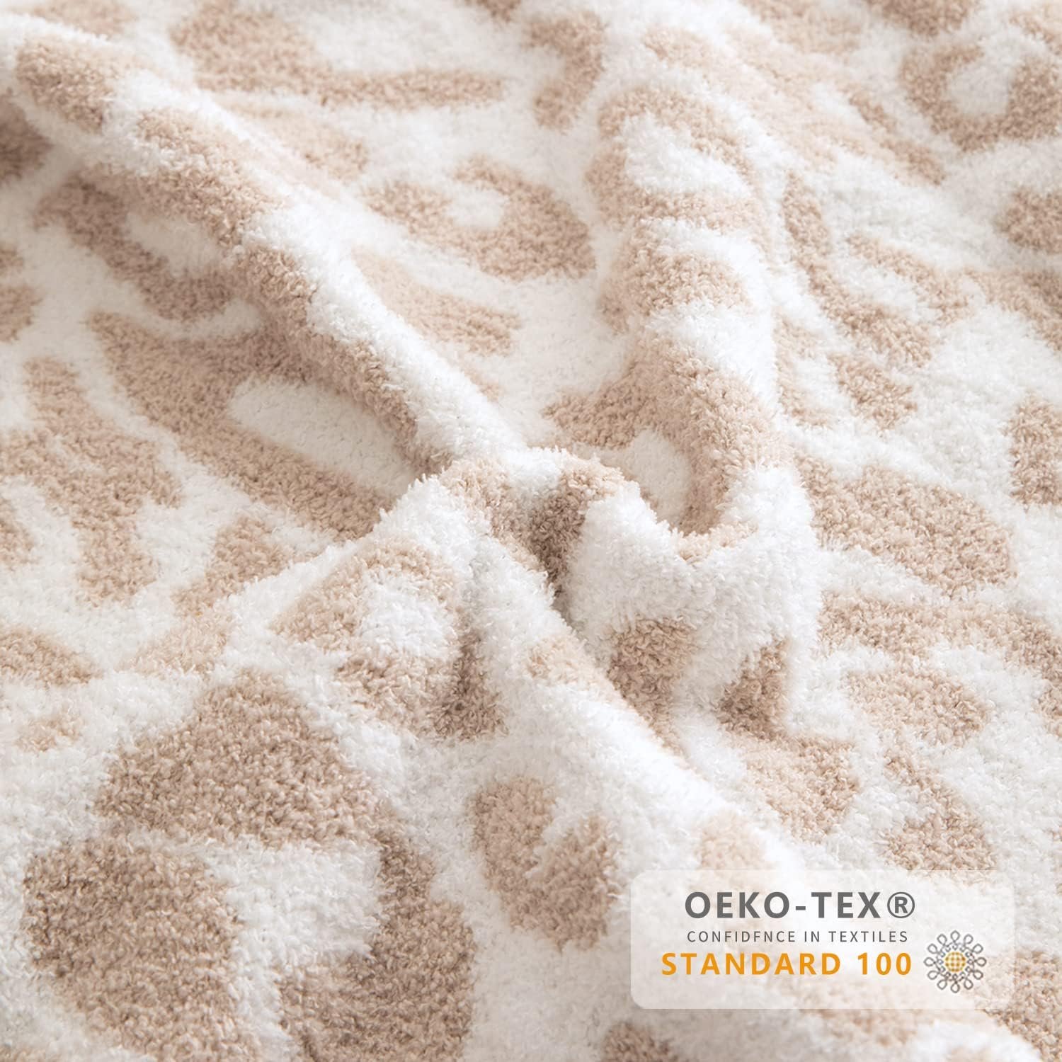 MH MYLUNE HOME Ultra Soft Leopard Throw Blanket (50x60 inches) Microfiber Blankets Plush Warm Reversible Cheetah Blanket Leopard Pattern Throw for Couch Bed Sofa - Khaki, 50"x60" - Image 8