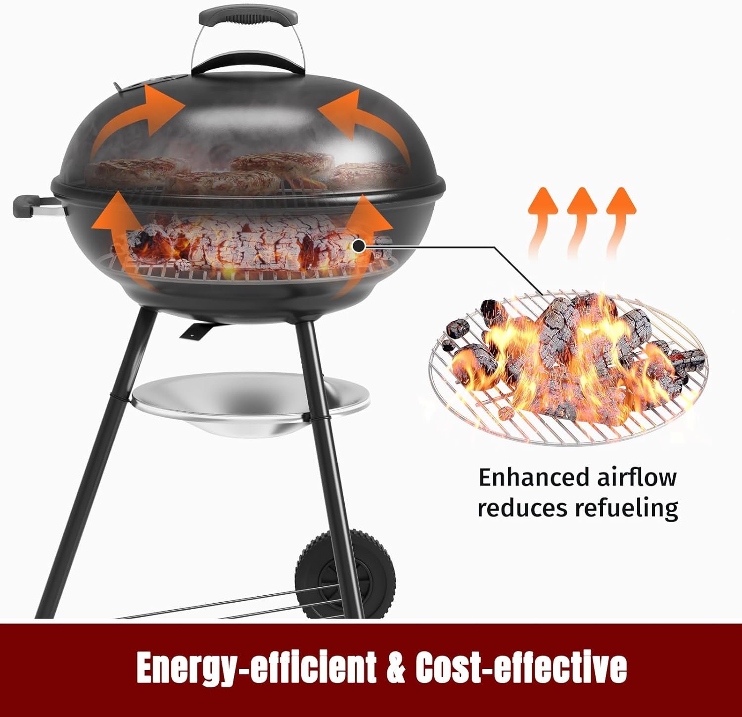 SHINESTAR 7441 Charcoal Grate Replacement, 17" Heavy-Duty Fire Grate for Holding Charcoal, for Weber Charcoal Grills, Fits Original Kettle, Master-Touch, Performer, Jumbo Joe Premium - Image 2