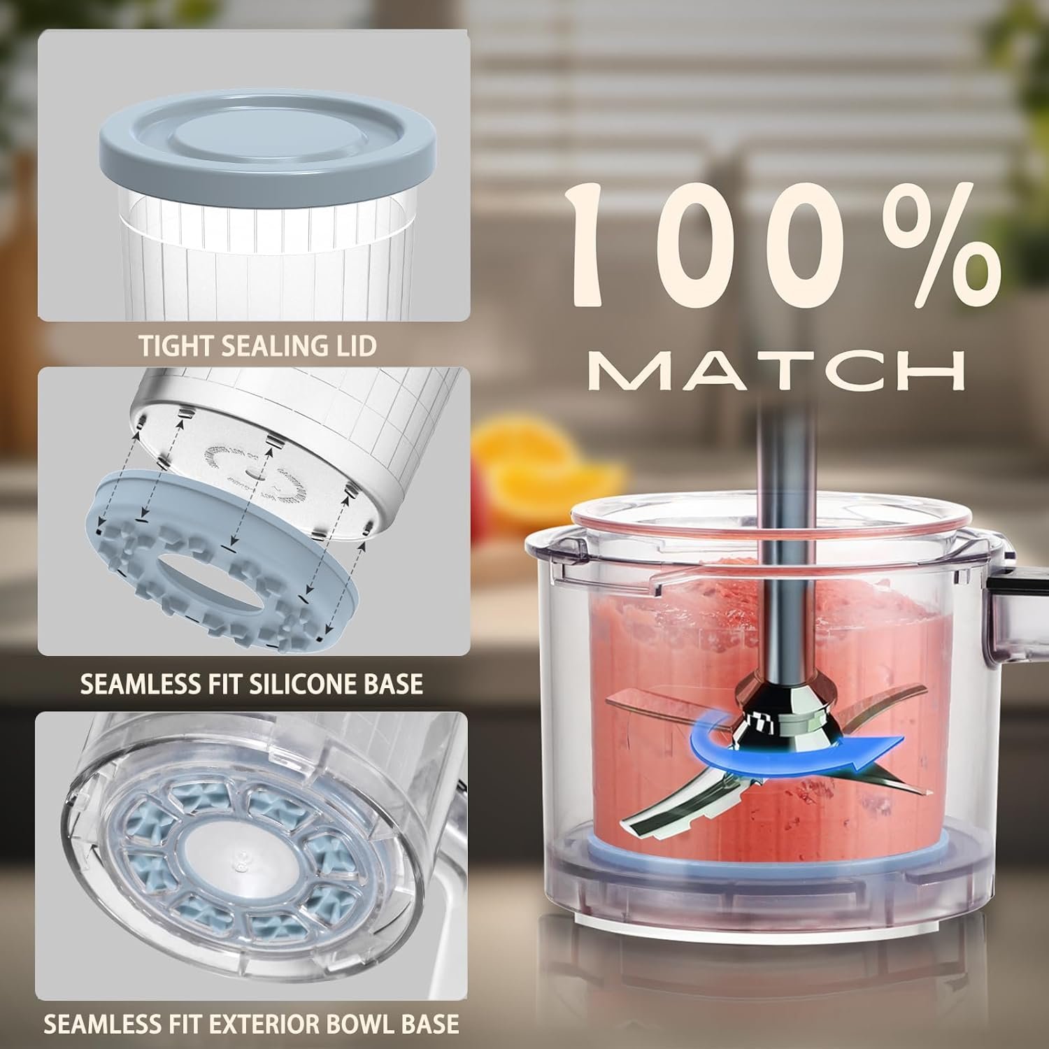 QVN Ninja Creami Pints and Lids - 4 Pack Ninja Creami Containers, 16oz Creami Pint Containers Compatible with Ninja NC299AMZ & NC300s Series Ice Cream Maker - Dishwasher Safe & Good Sealing - Image 5